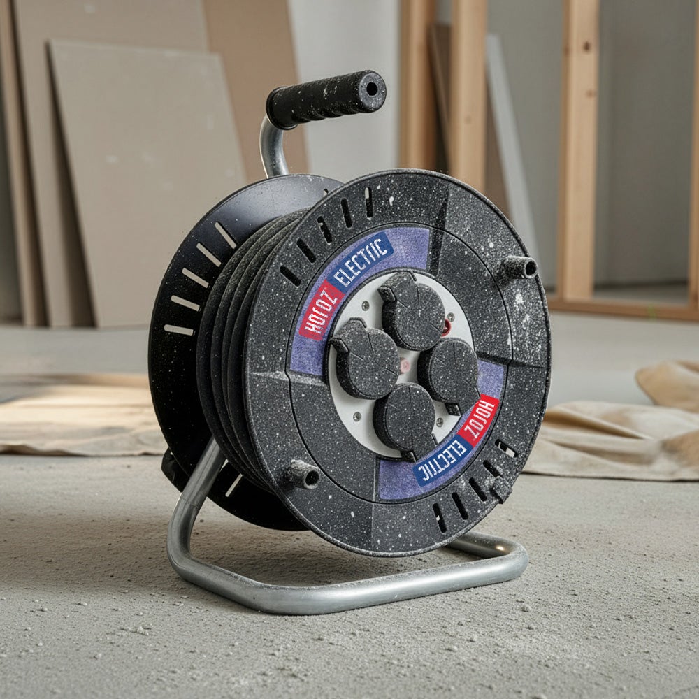 Przedłużacz bębnowy 4-gniazdowy SCHUKO IP44 czarny 3×1,5 mm² 30 m HOROZ - 8