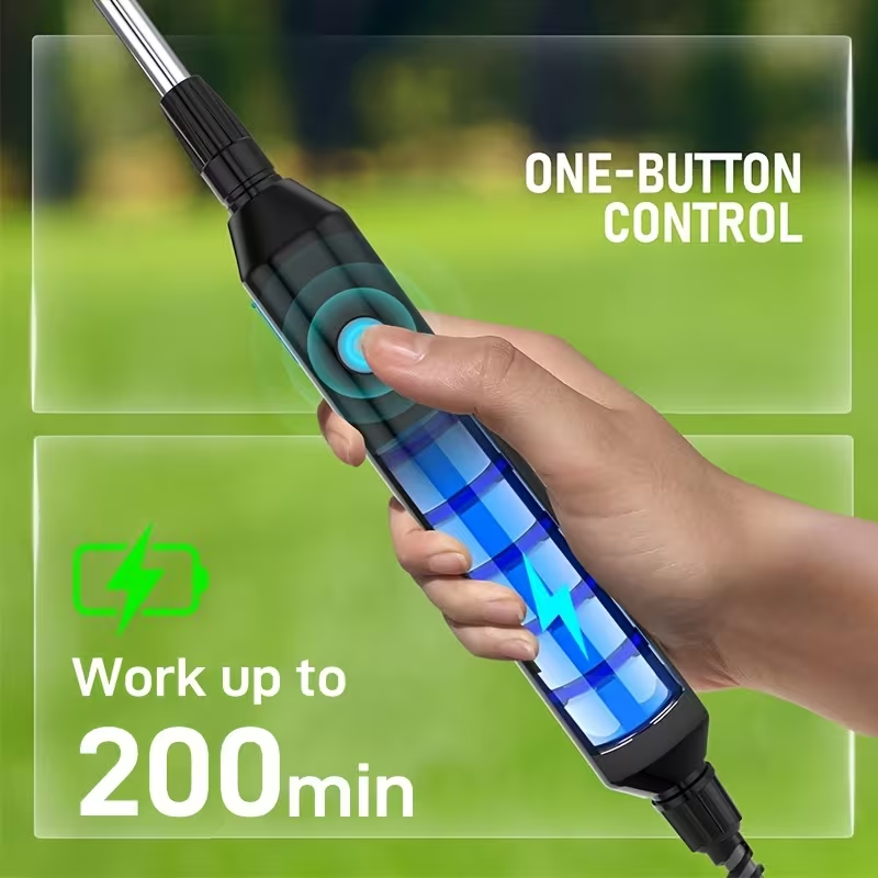 Pulvérisateur électrique grande capacité de 15 L, pulvérisateur à épaule haute pression, alimenté par batterie, avec perche télescopique et 3 buses - 6