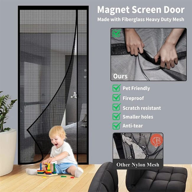 Moustiquaire Porte Fenetre Rideau Moustiquaire Magnétique,W215xH185cm Noir Anti-Insectes Fermeture Automatique Facile à installer pour Porte de Balcon,Cave,Terrasse Moustiquaire Porte Fenetre Rideau Moustiquaire Magnétique,W215xH185cm Noir Anti-Insectes Fermeture Automatique Facile à installer pour Porte de Balcon,Cave,Terrasse
