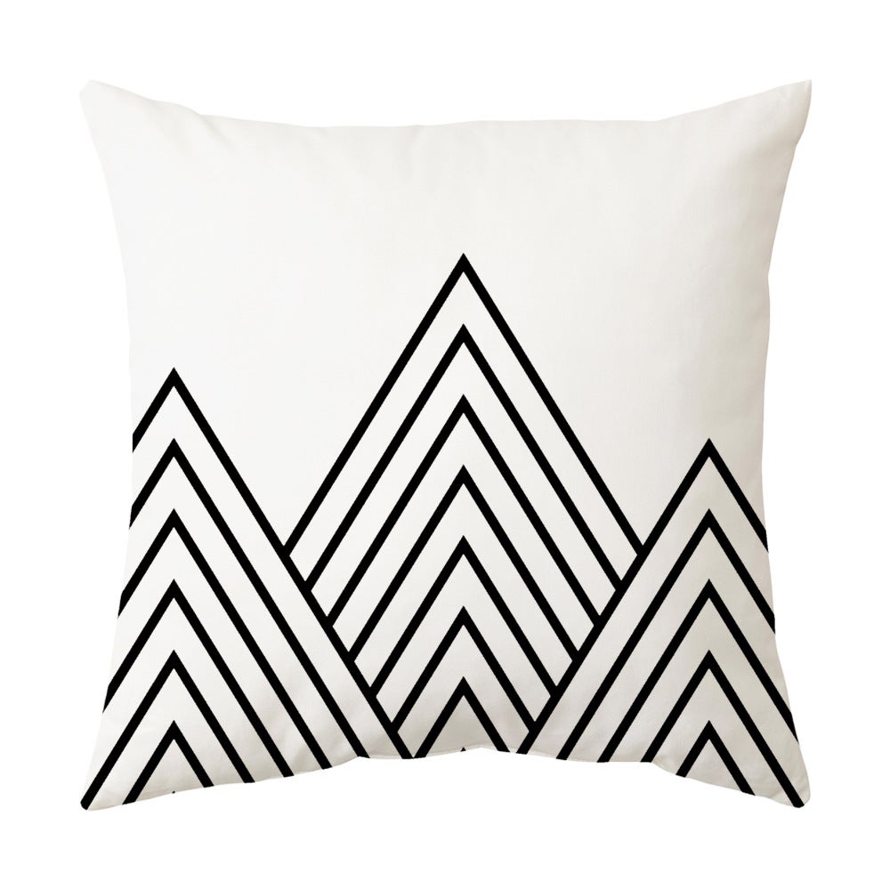 Coussin Lot de 4, Géométrique Noir Et Blanc Flèche De Cerf Minimaliste Doux Court Peluche Carré Taie d'oreiller pour Sofa Canapé Chambre 45x45cm - 4
