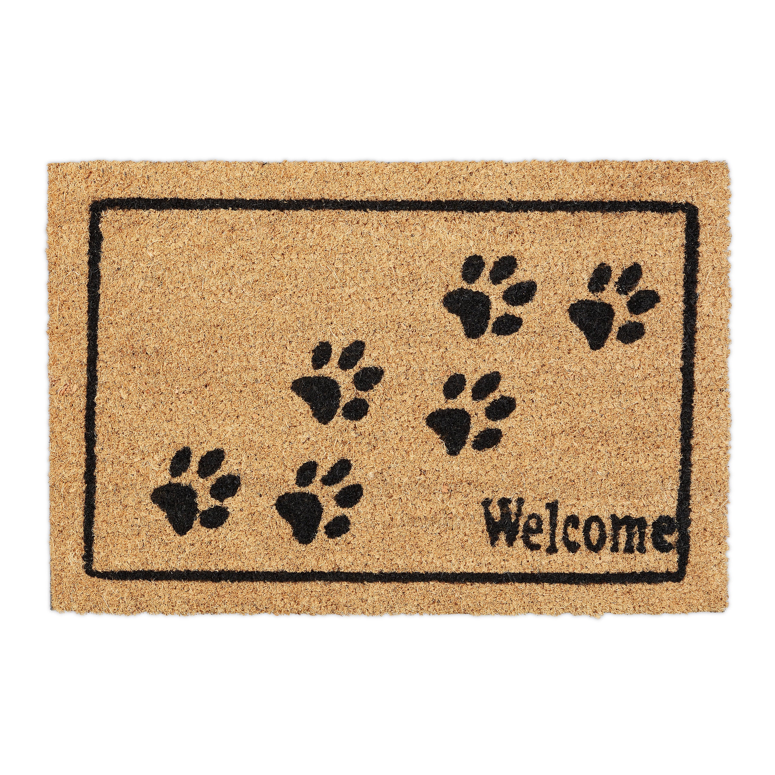 Relaxdays Zerbino In Fibra Di Cocco Home Sweet Home - 40x60 Cm - Antiscivolo Per Interni/Esterni - Naturale/Nero - 3