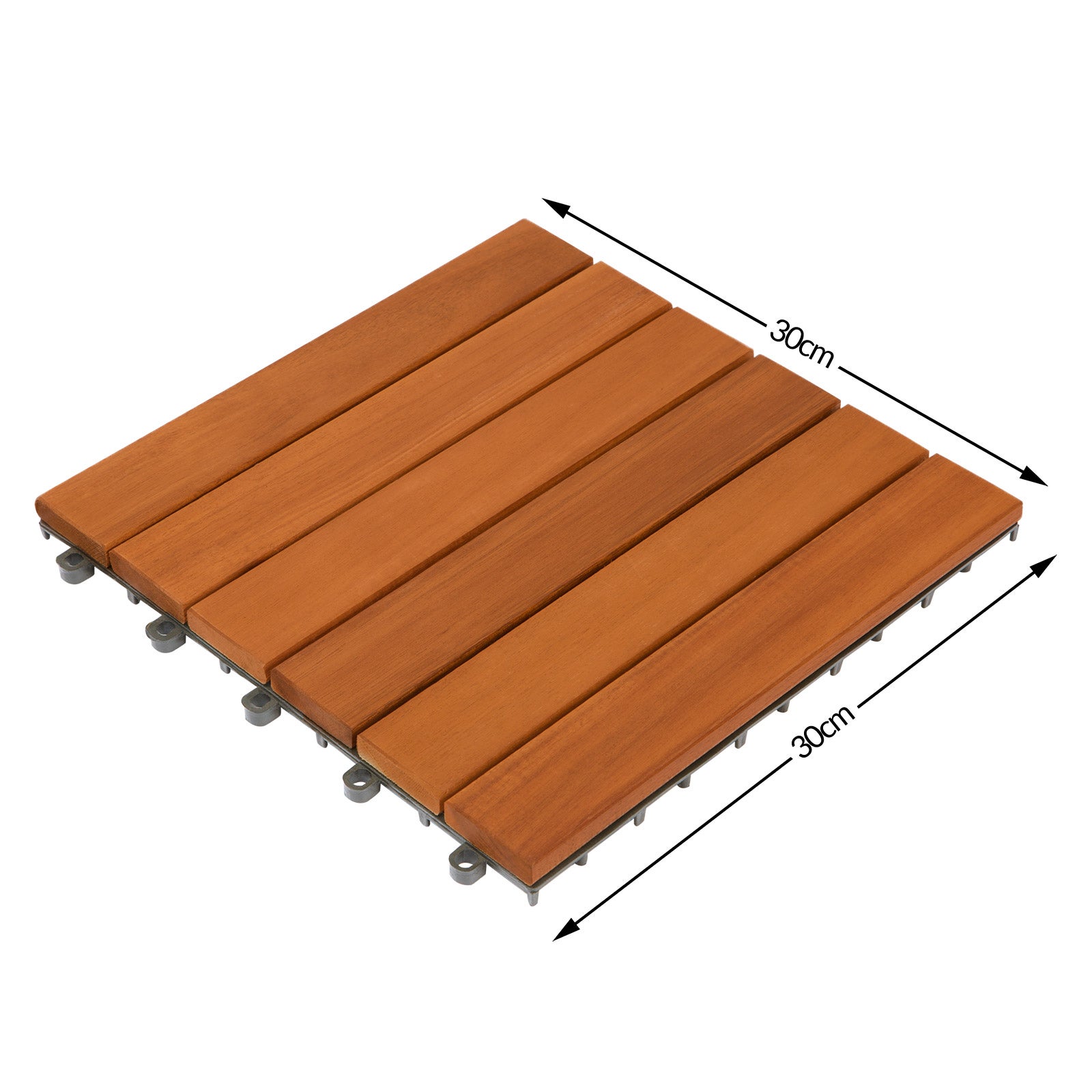 CASARIA® 66x Dalles bois clipsables 30x30cm bois d'acacia - 5