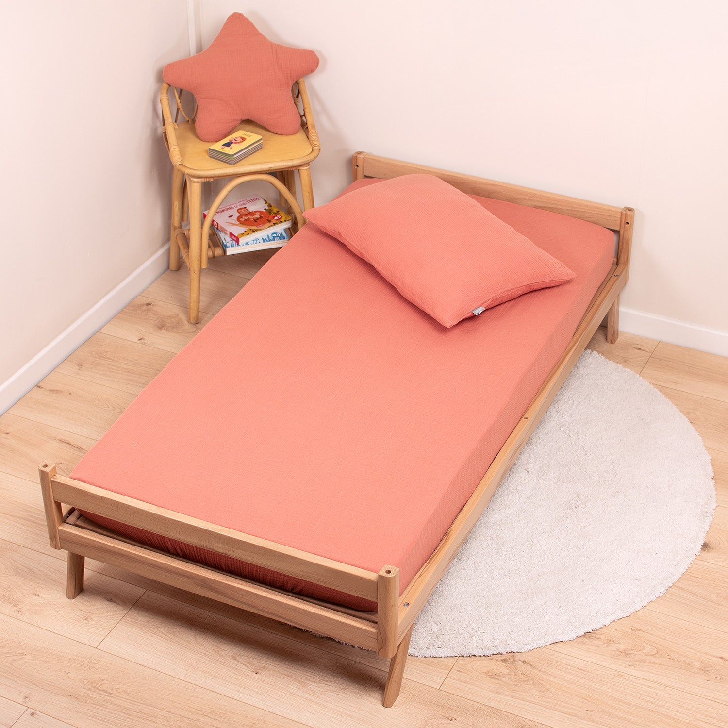 Drap housse uni en gaze de coton - 2