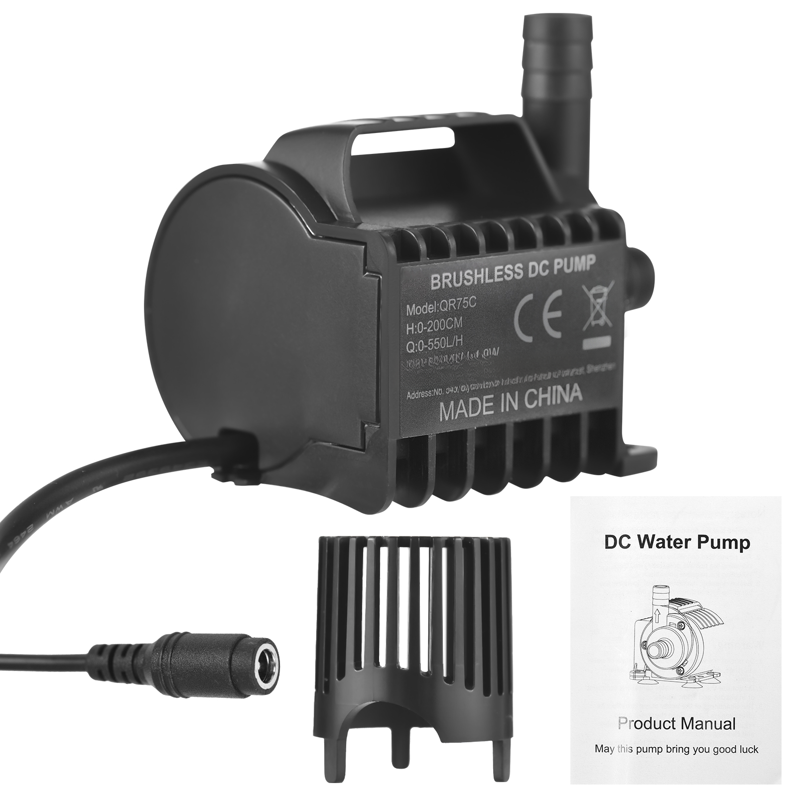Mini pompe à eau 12V, débit de 550 L/h, hauteur de 2 mètres, interface CC，Pour aquariums, bassins et aquariums - 9
