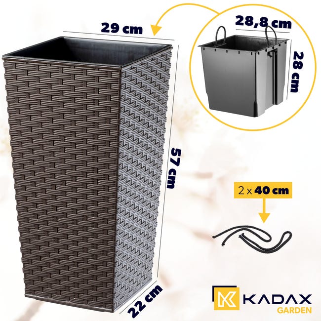 Vaso Da Fiori KADAX Vaso Da Fiori 17 Cm Supporto Per Fiori In Plastica Con Coperchio In Legno 83765727 - Foto 5