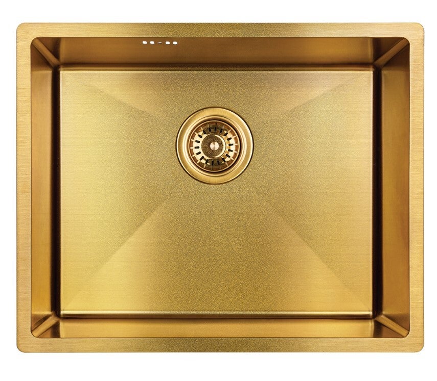 Fregadero marmara oro cepillado, 1 seno, acero inoxidable, 44x54