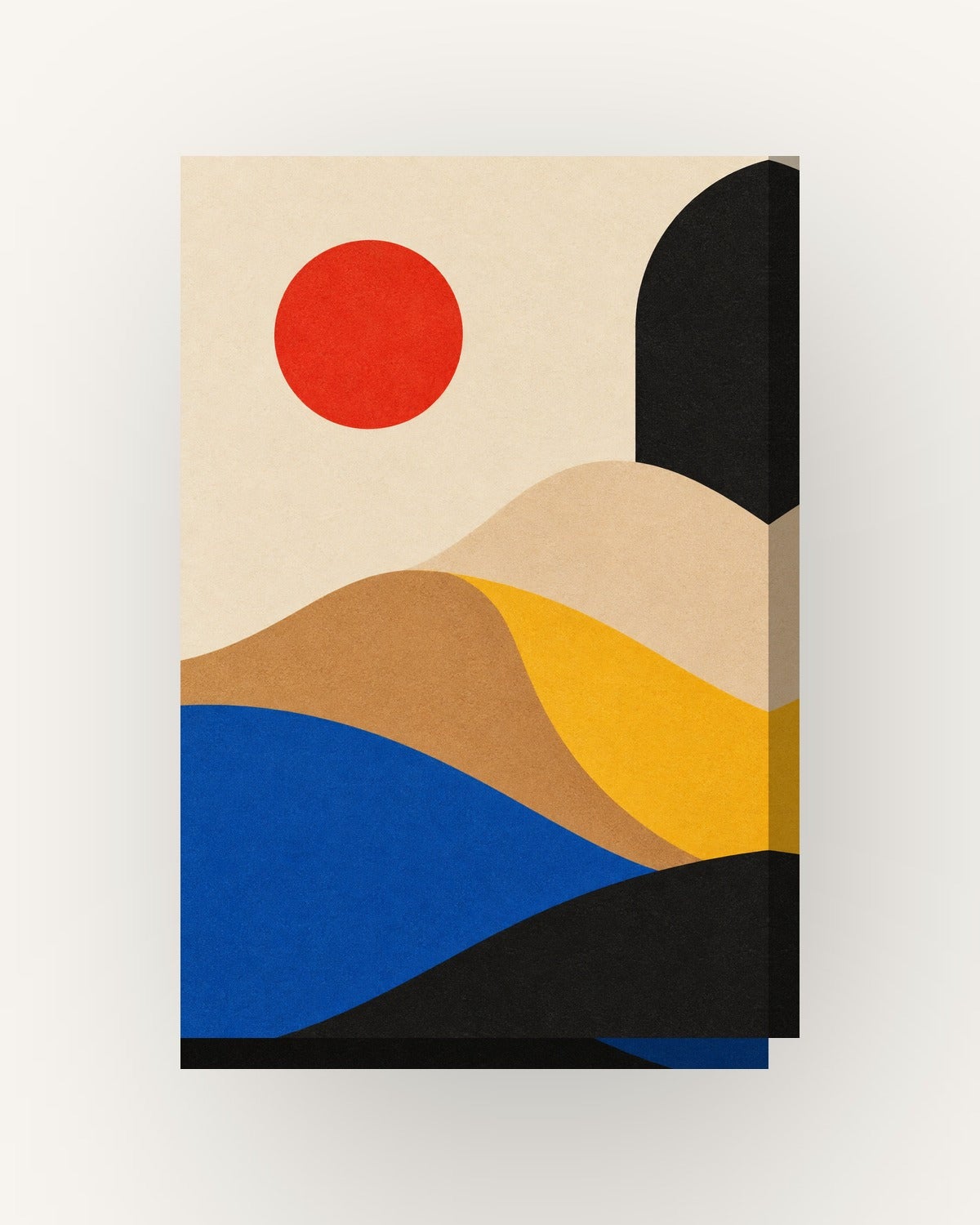 Tableau abstrait «Dunes, géométrique» sur toile, châssis en bois de 2 ...