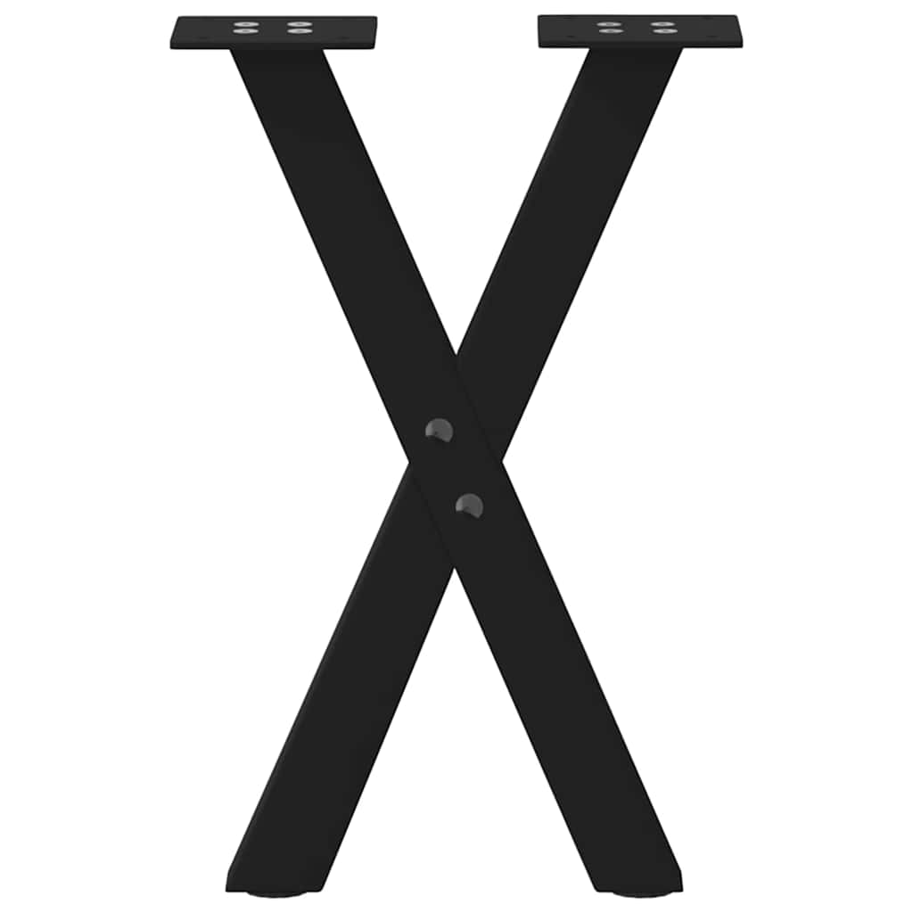 Pernas de mesa de centro Form X 2 unidades aço preto 38x(42-43) cm - COMFORTXL - 5