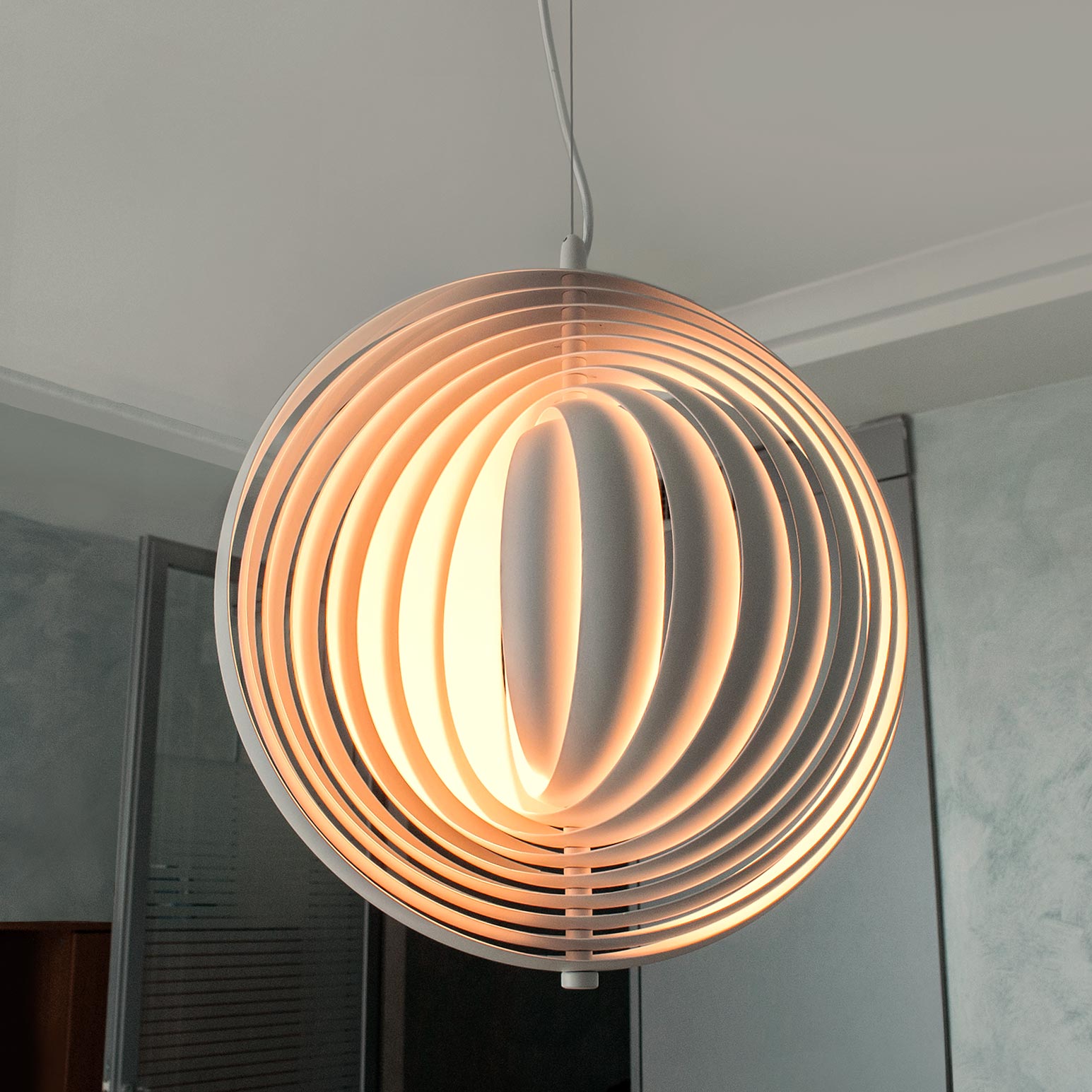 Plafonnier suspendu réglable, style contemporain, lampe suspendue en métal, 1 x E27/60 W/230 V - 9