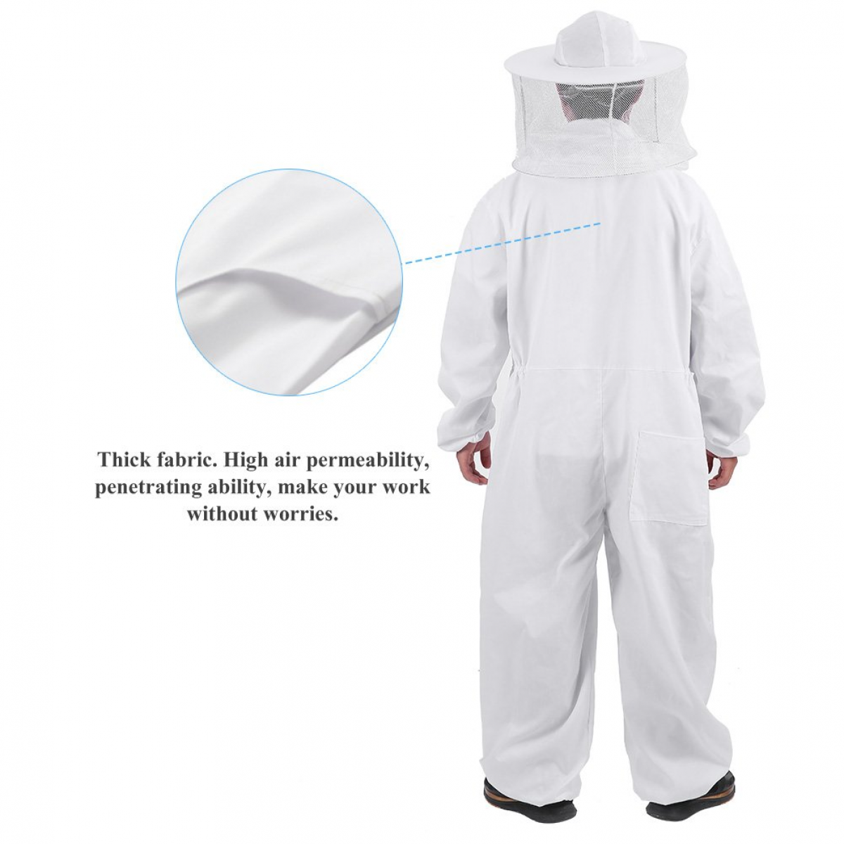 Roupa de apicultura para homens e mulheres, fato de apicultura profissional, fato de apicultor com - 5