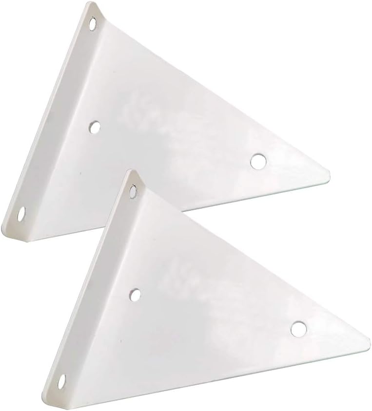 Zestaw 2 metalowych trójkątnych wsporników półek wiszących (białe), wspornik ścienny, dekoracyjny wspornik DIY do sypialni, salonu, łazienki