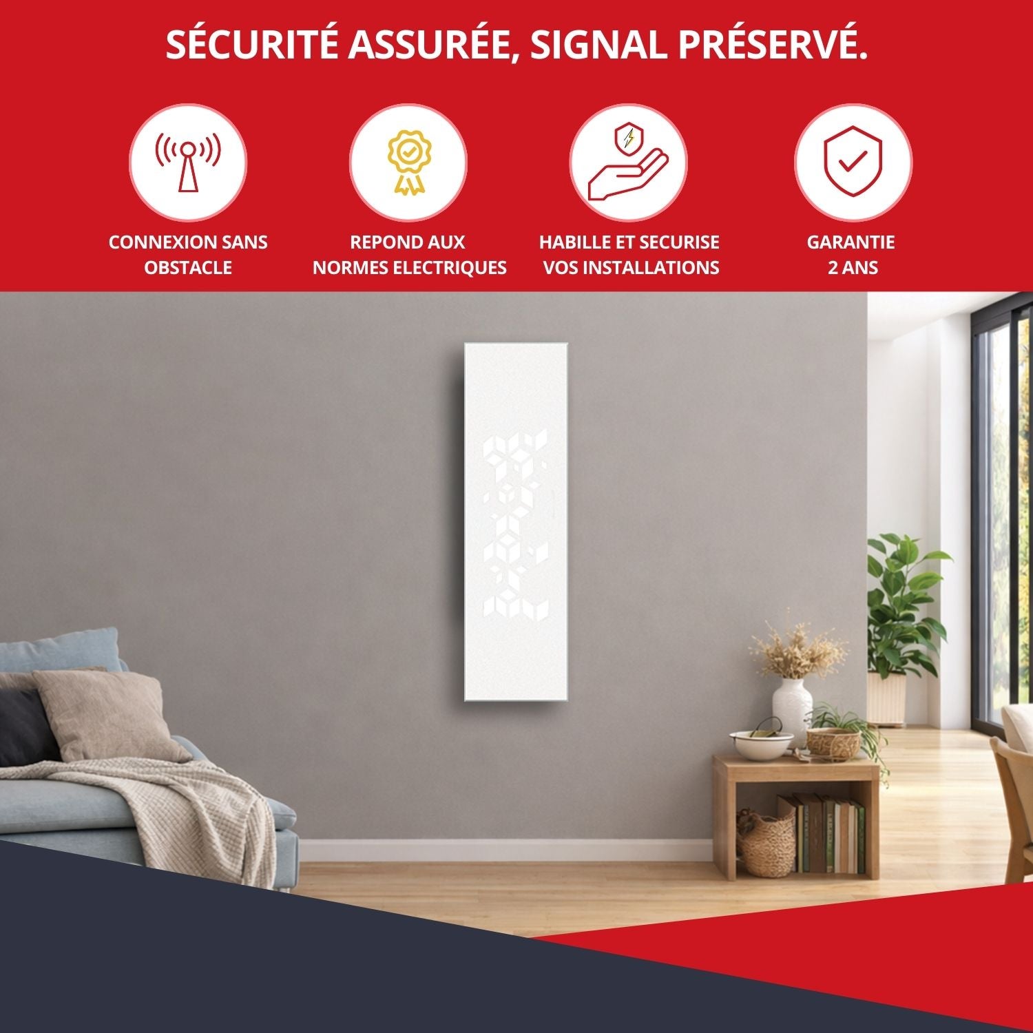 Coffret d'habillage ATOLE 13 modules en acier blanc pour tableaux électriques porte Connect - H 117 x L 34 x P 14 cm - Réf. RCH600C - 8