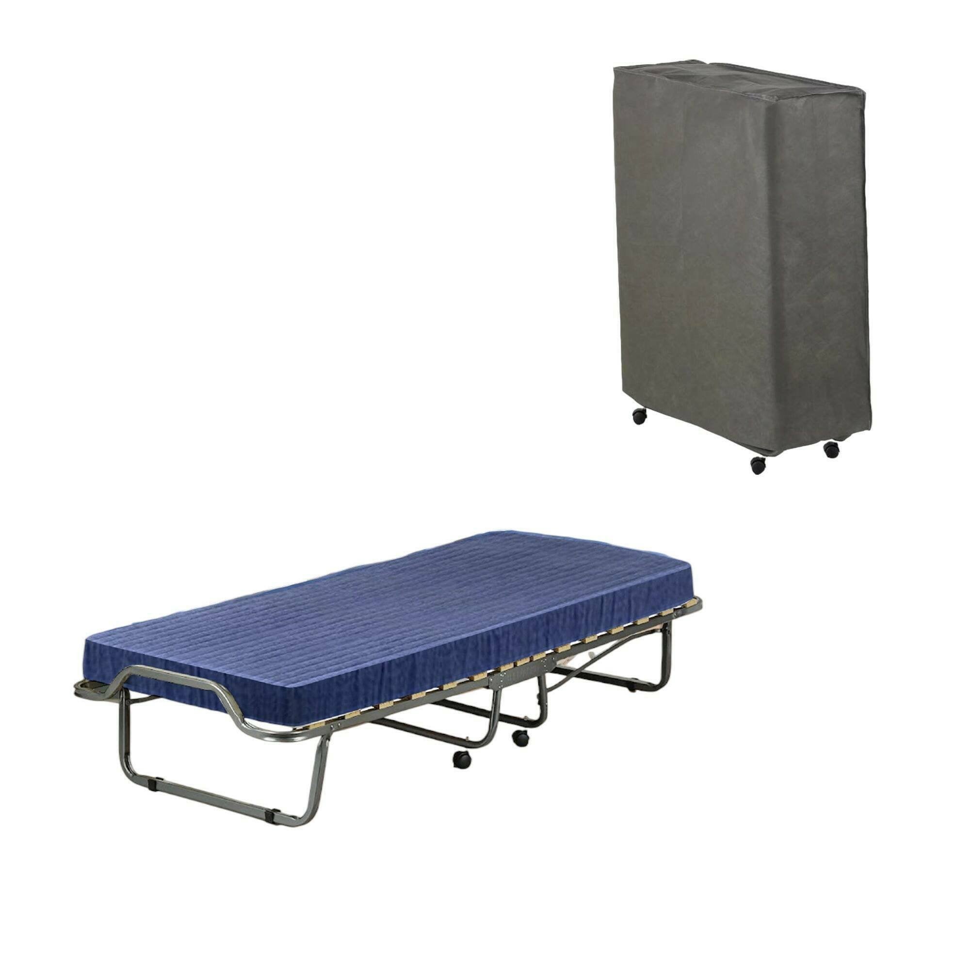 Brandina Pieghevole Con Materasso Ortopedico E Rete A Doghe 80x200 Cm - Modello Luxor | Con Rotelle