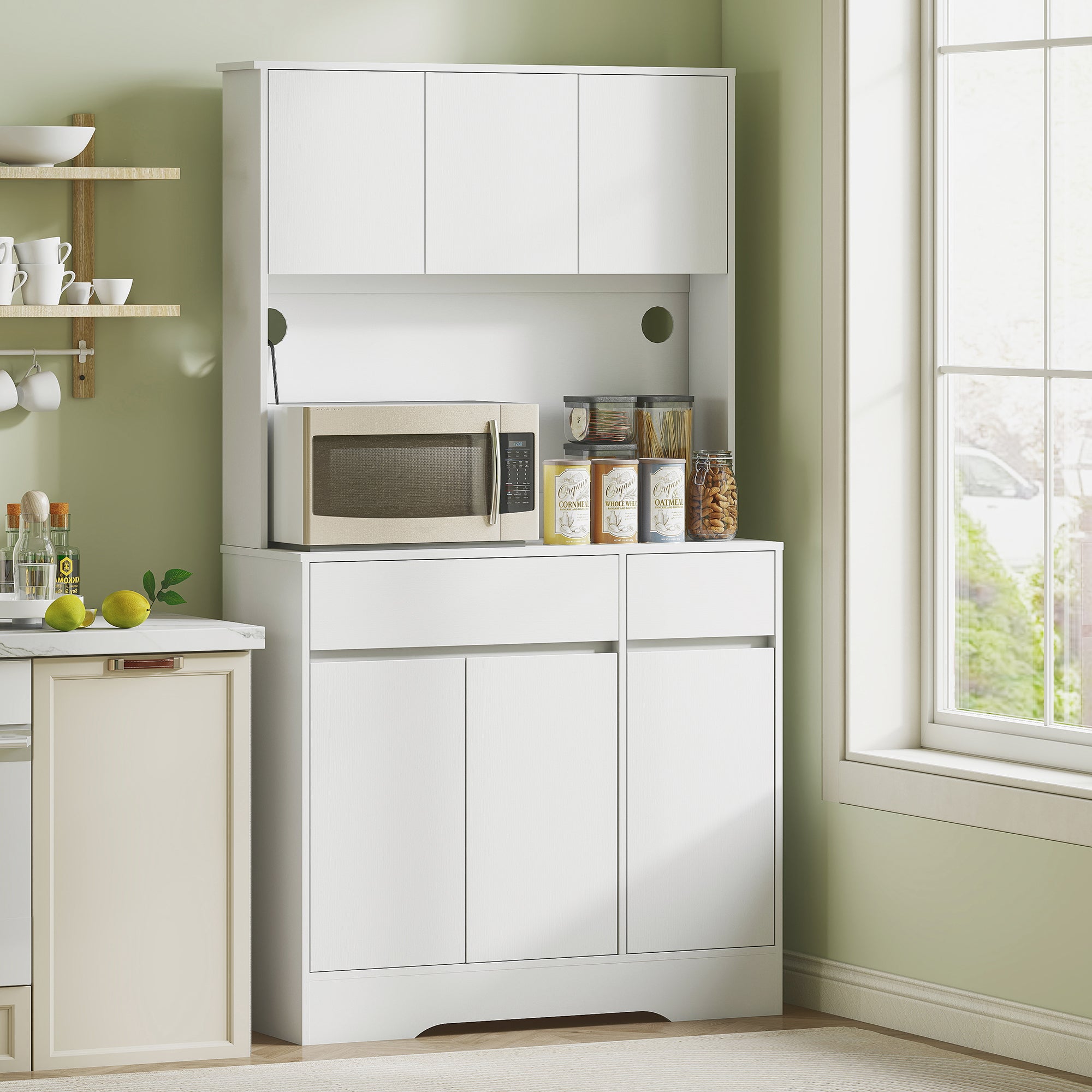 Meuble de cuisine avec plan de travail ouvert, 6 portes, 2 tiroirs ...