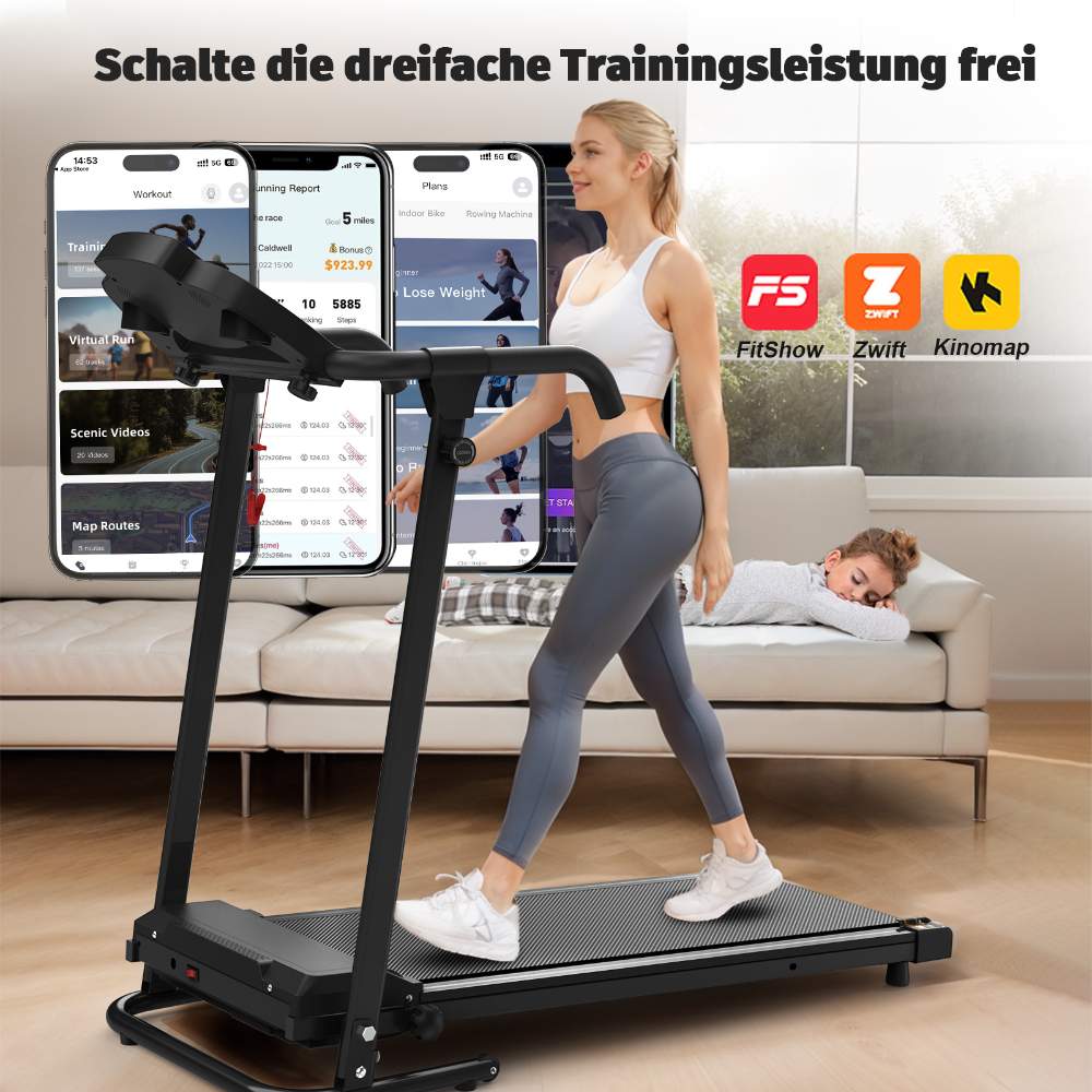 Walking Pad Pieghevole Con Manico: Tapis Roulant Inclinabile 5°, 8 Km/h, 2.5 HP, Display LED E Portabicchiere