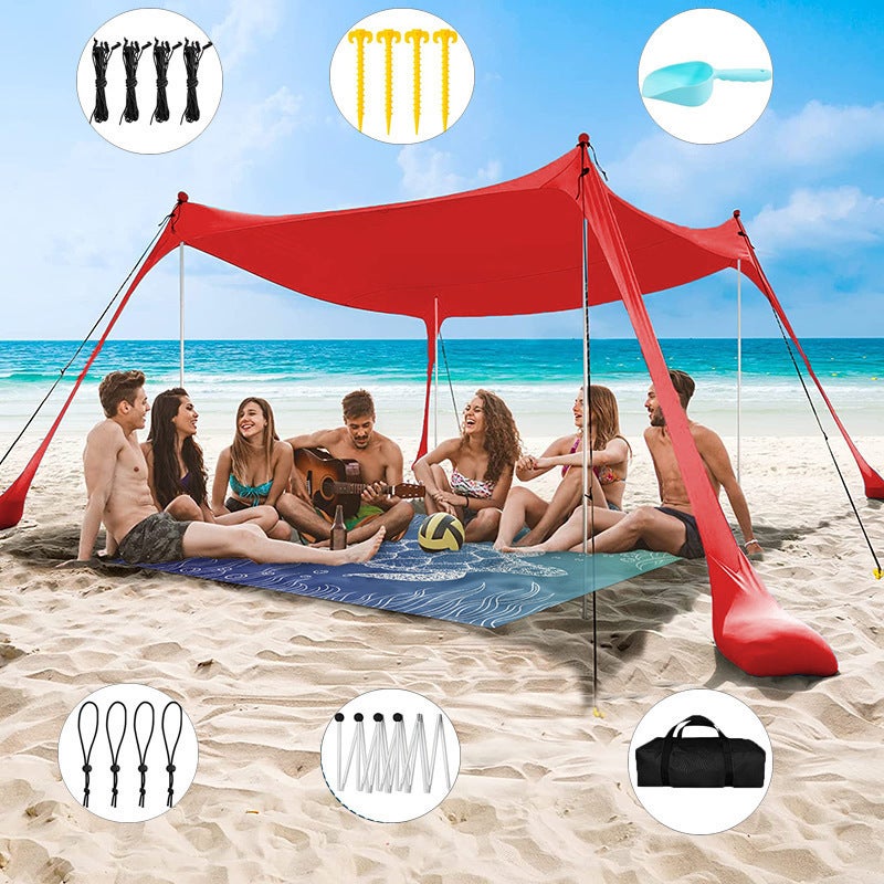 GOPLUS 183 X 183 CM Tente De Plage Pliable, Abri De Plage Portable Avec Sac De Transport Paroi Laterale Amovible Bandes Impermeables Sacs De Sable Pour Exterieur Terrasse Camping Pique Nique 86355978