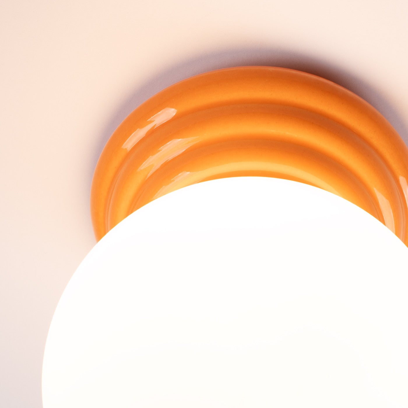 Lampa sufitowa ceramiczna szkliwiona ZORI pomarańczowo-biała 1xG9x8W ceramika / gips wym:12x12x16cm IP44 Sollux Lighting - 5