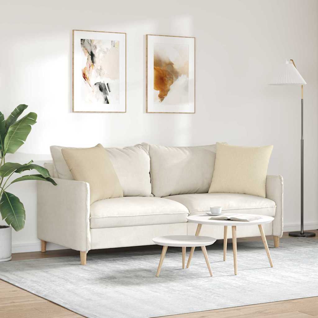 vidaXL Coussins de canapé 2 pcs Crème 50 x 50 cm tissu - 4