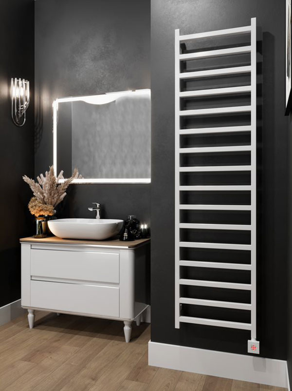 Sèche-serviette eau chaude blanc de 840mm de haut et 500mm de large - 306 Watt - SIM840/500ZXB - 5