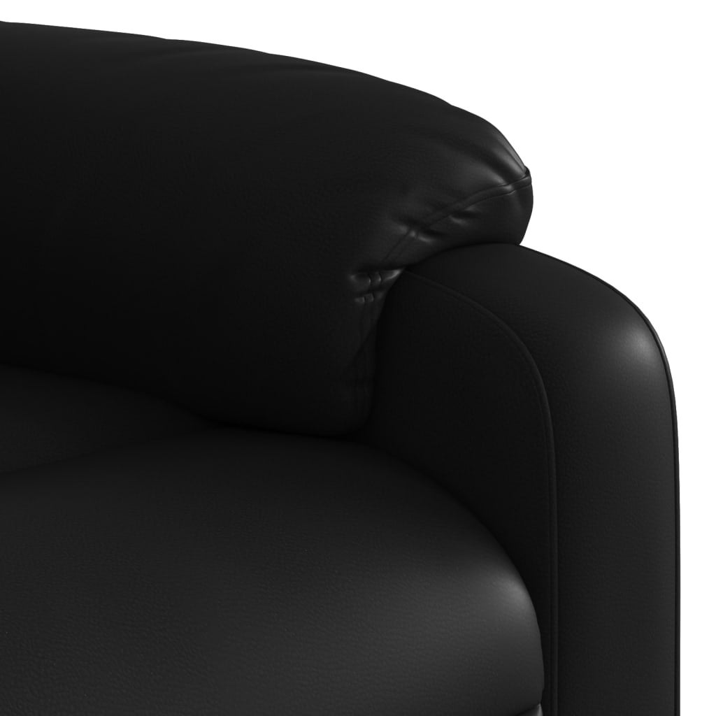 Fauteuil de Salon，Chaise，Fauteuil de massage inclinable noir similicuir - 9