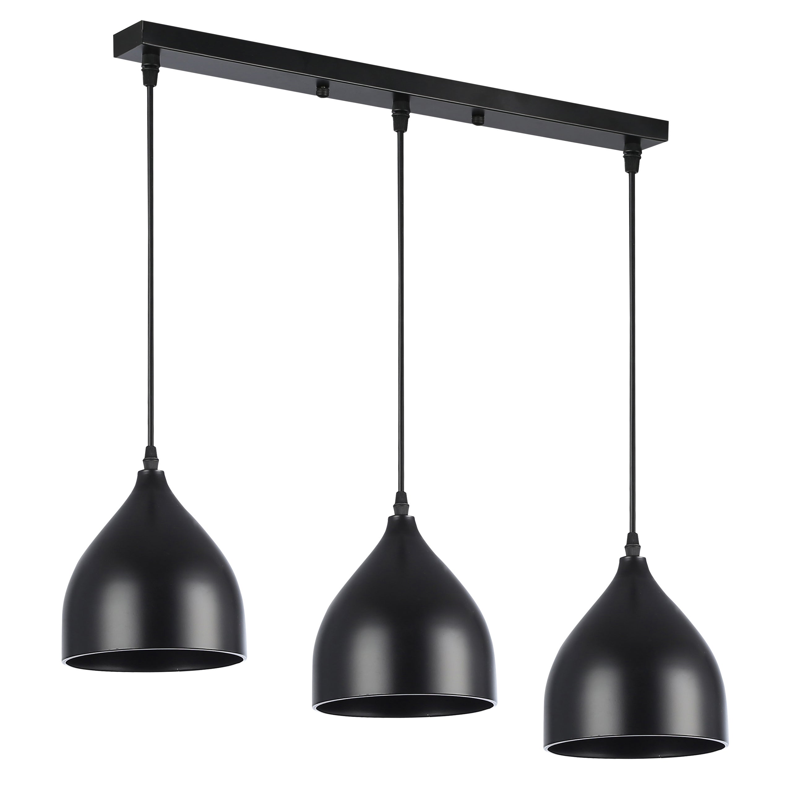 Lampa wisząca sufitowa Como 3-punktowa E27 120 cm IP20 stal czarna MasterLED