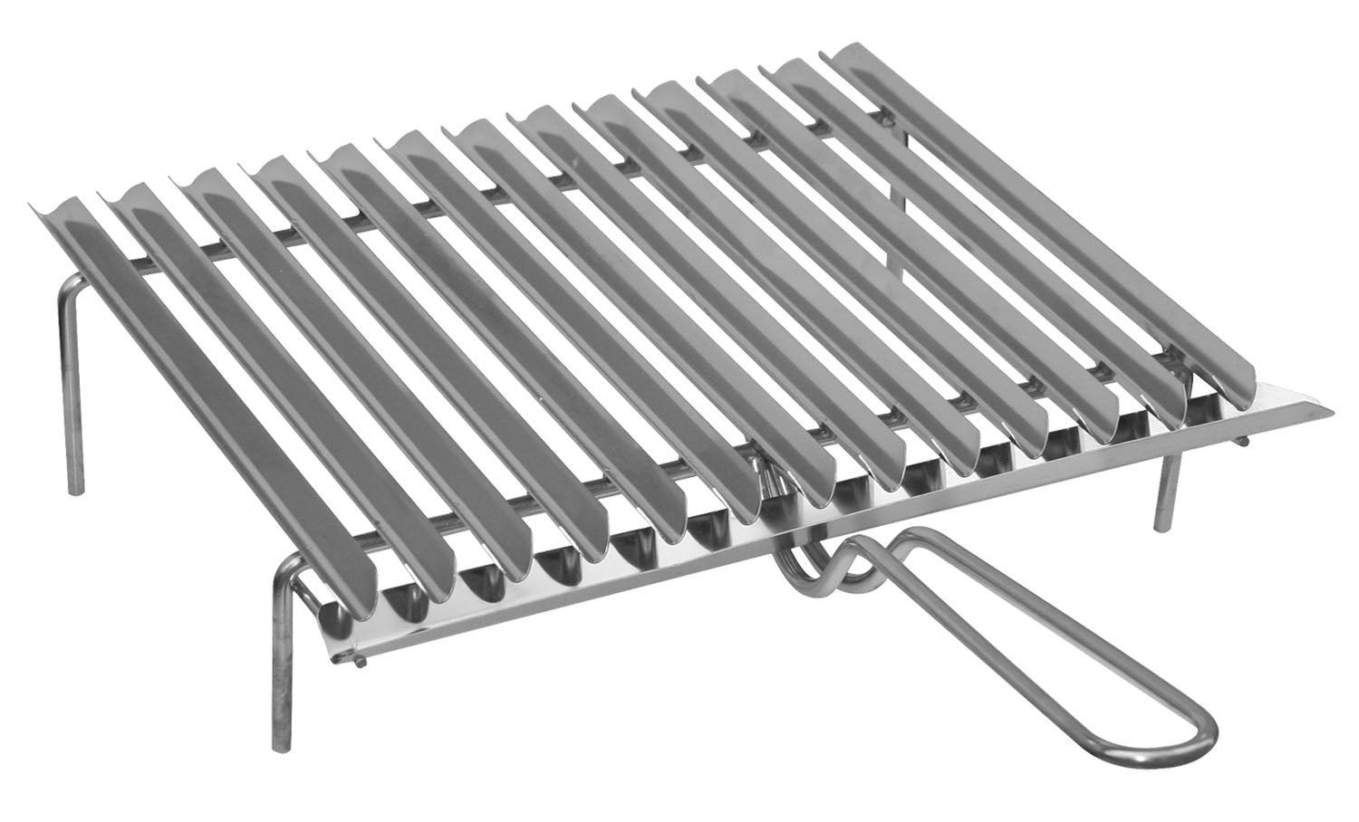 Griglia Barbecue In Acciaio 35x60 Cm - Piedini Incorporati Per Cottura Uniforme - Foto 3