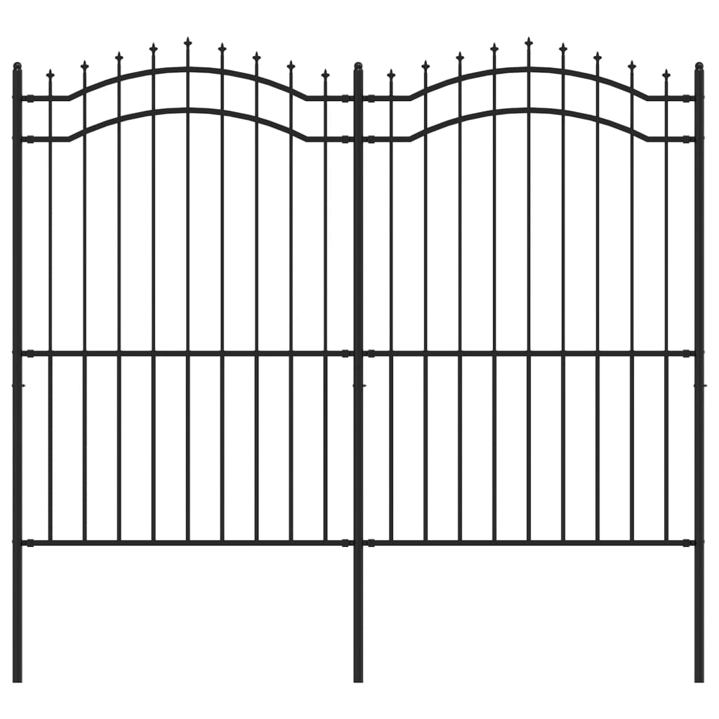 vidaXL Clôture de jardin Woerden avec pointe en forme de lance, noire, 240 x 175 cm, acier - 2