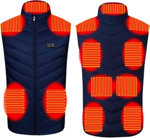 LABEWVI Gilet Chauffant Homme Avec Batterie 10000mAh - Veste Polaire Chauffante 6 Zones, 3 Niveaux De Température, Autonomie 7h - Idéal Pour L'hiver, Activités Extérieures