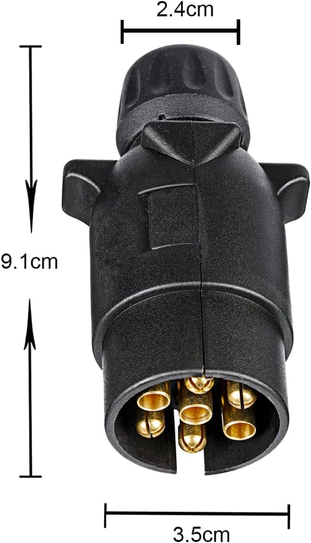 Jeu De Prises Remorque 7 Broches Plat Mâle Et Femelle - Adaptateur Universel 12V, Neuf