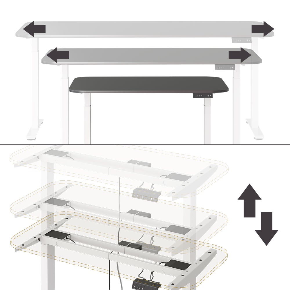 Vicco Biurko Elevate, Biały/antracyt, 120 x 60 cm 2 silniki - 5