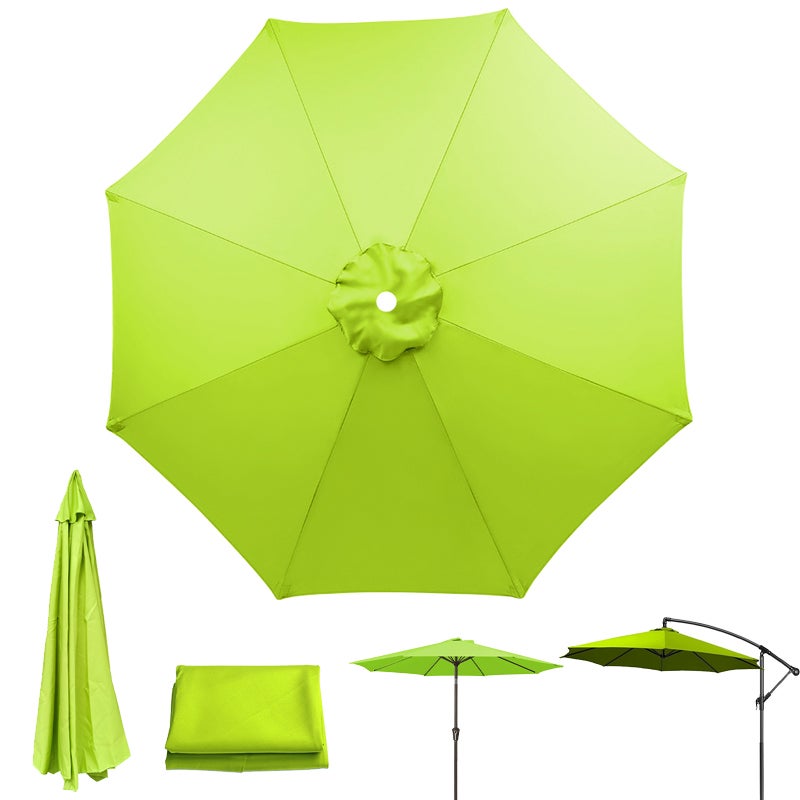 Zamienny materiał na parasol tarasowy, ochrona UV, wodoodporny, materiał na parasol z 8 żebrami, zielona trawa (tylko materiał na parasol, 2,3 m)