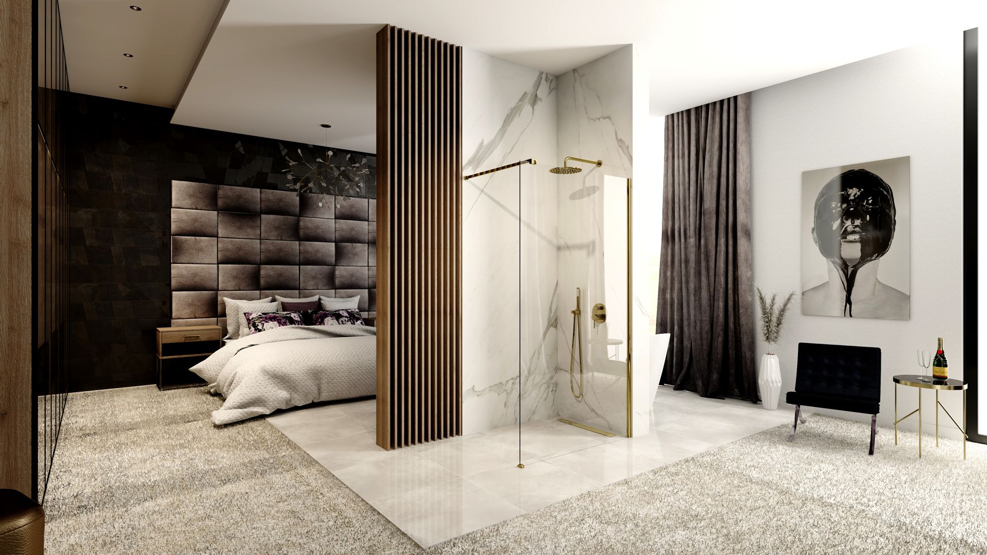 Ściana Boczna Rea Aero Walk In Złoty 110 - 3