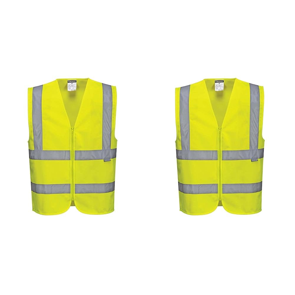 Gilet haute visibilité zippé Portwest Classe 2 Jaune S - 4