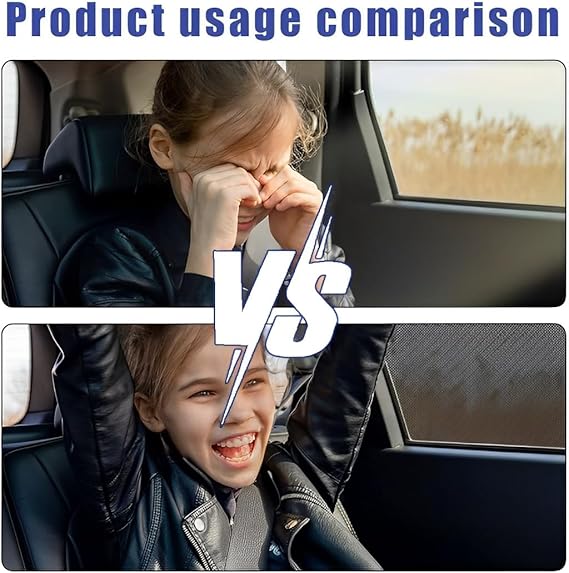2 Pcs Pare-Soleil Voiture Bébé,Chaussette Voiture Soleil élastique pare soleil voiture bébé par Bloquer Les Rayons UV par Protege Soleil Voiture Arriè - 4
