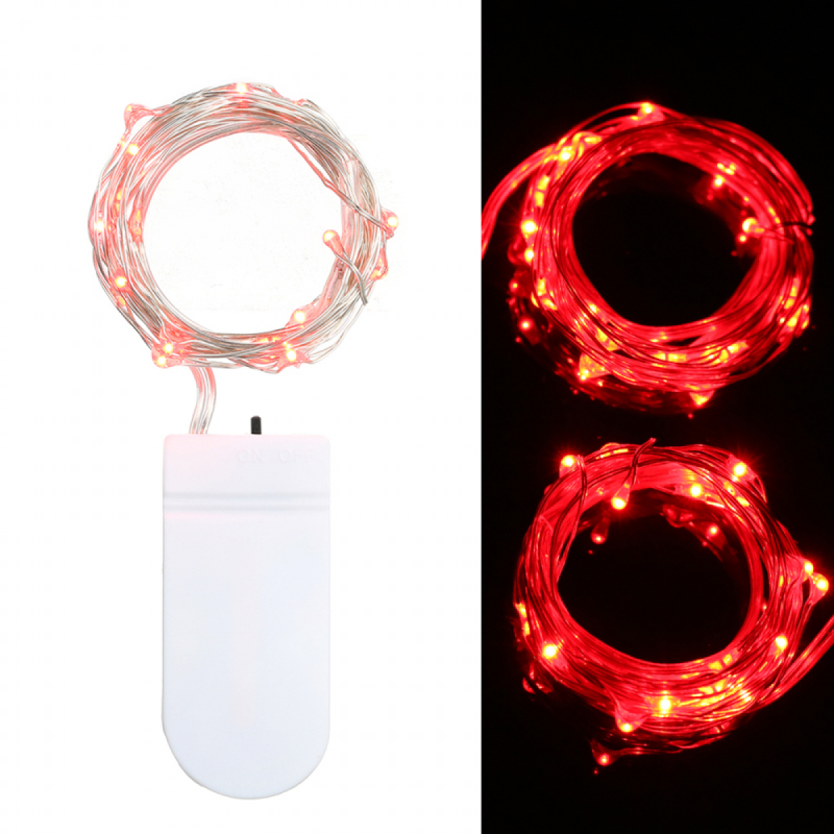 Gwieździsta girlanda świetlna, 1 m, 10 LED, zasilana bateriami, wodoodporna IP65