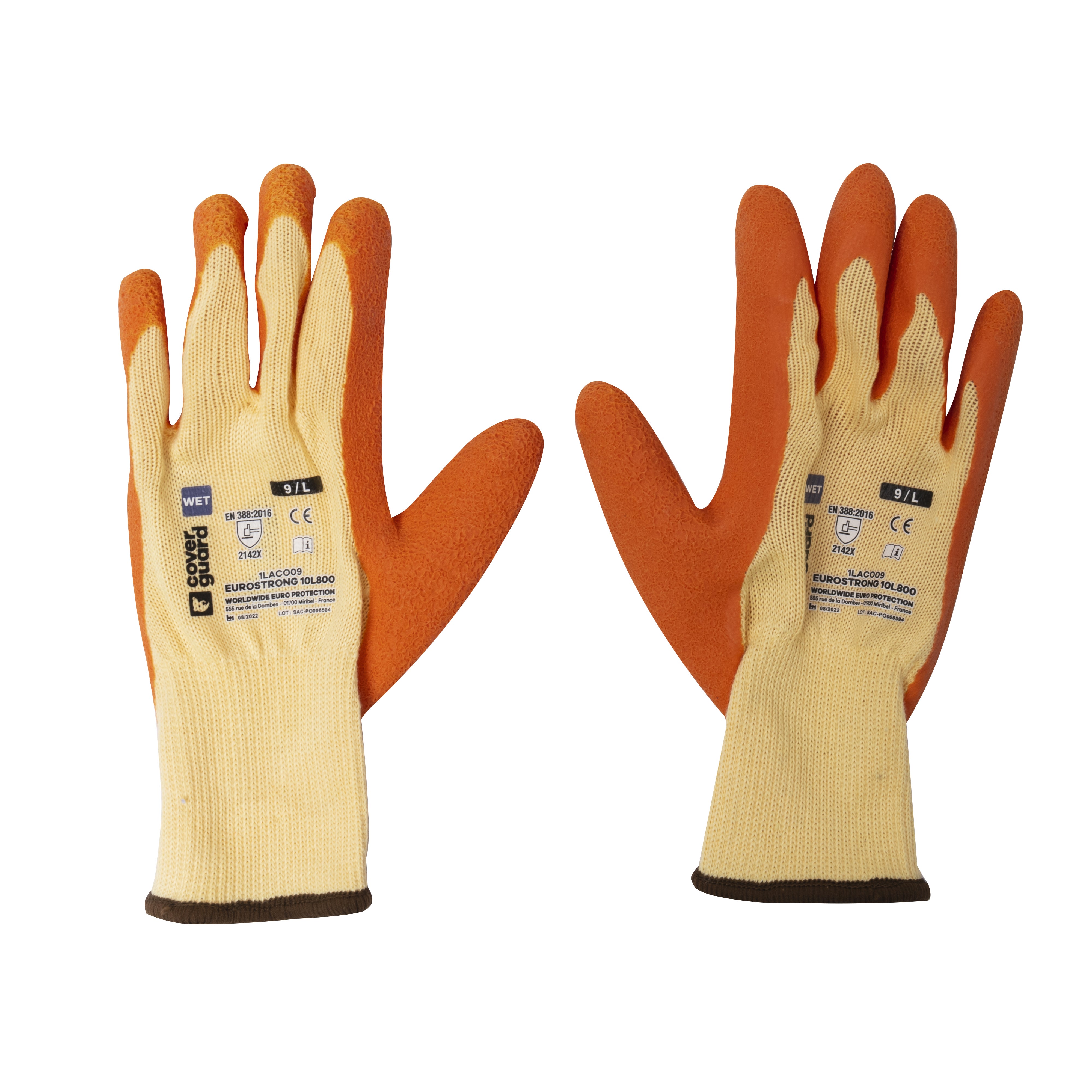 Gants EUROGRIP 10L800 tricot 10G paume latex adhérisé + cav - Coverguard - Taille L-9 - 5
