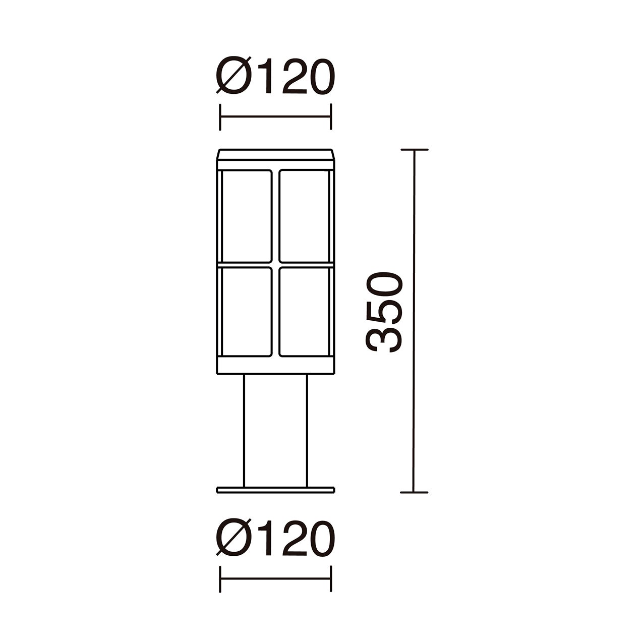Borne LUG IP54 E27 18W 350mm Blanc - 3