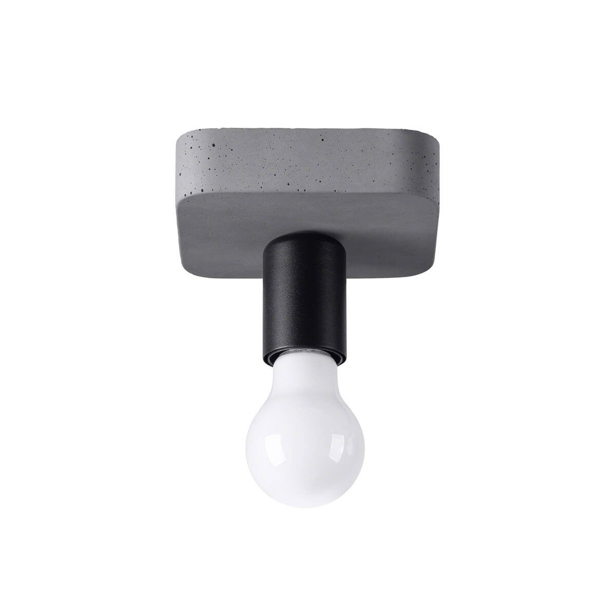 Lampa sufitowa wisząca Tavo szaro-czarna 1xE27x15W industrialna wym: 10 x 13,5 x 13,5 cm beton architektoniczny Sollux Lighting