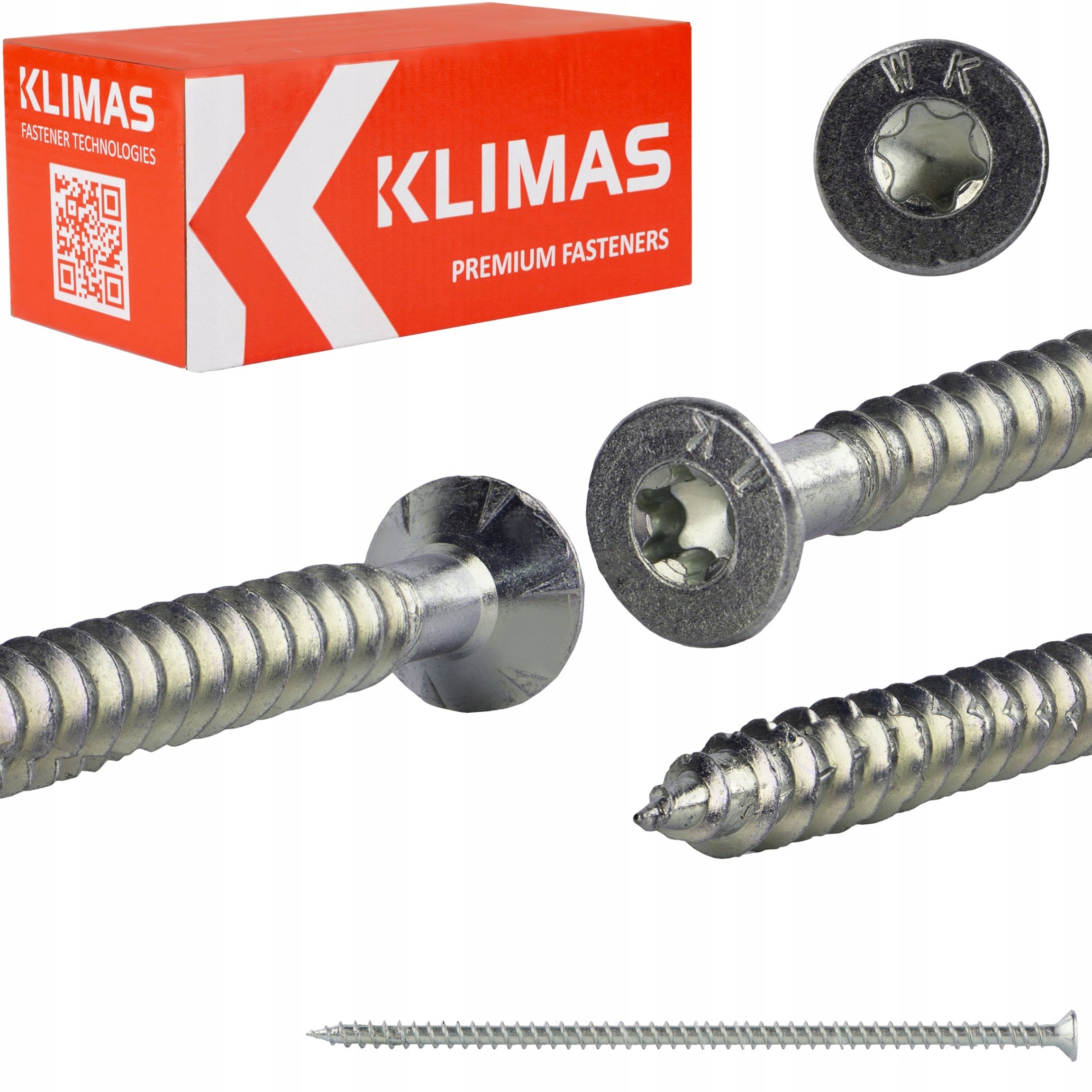 Wkręty konstrukcyjne Klimas WKFS Pełny gwint Łeb stożkowy 8x220 mm 50szt