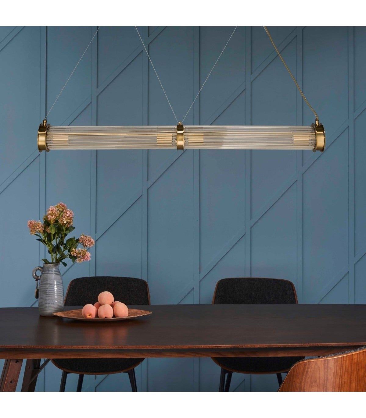 Suspension tube double verre métal laiton - 6