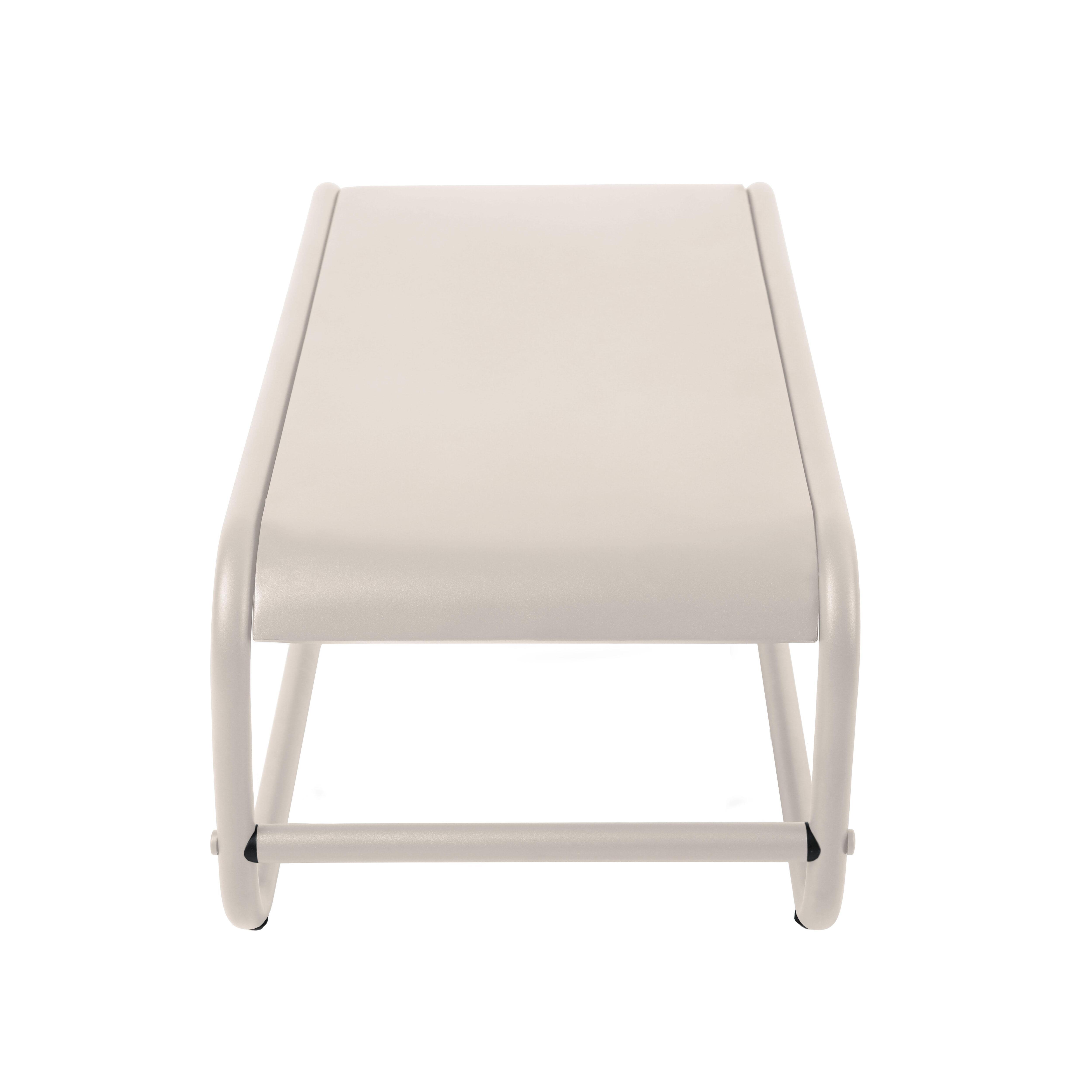 Table basse de jardin en métal 85x40x30 cm beige, Mixi - Oviala - 6