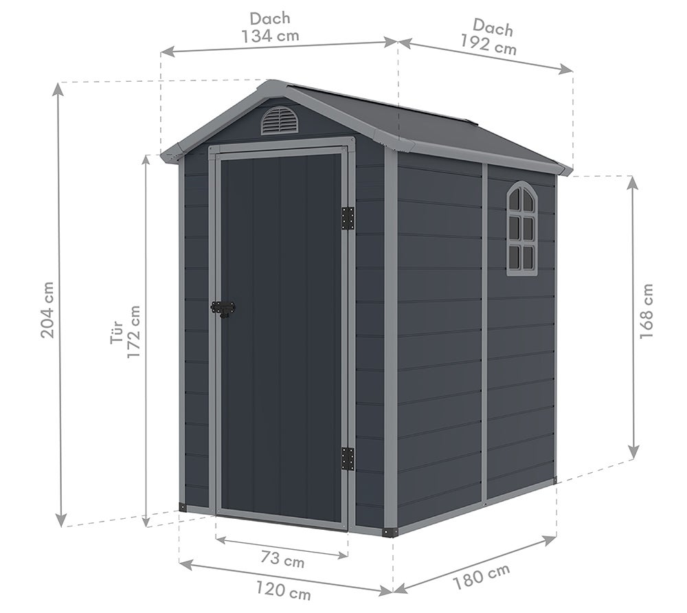 Abri de jardin en plastique Westmann Universo L | Anthracite | - 6