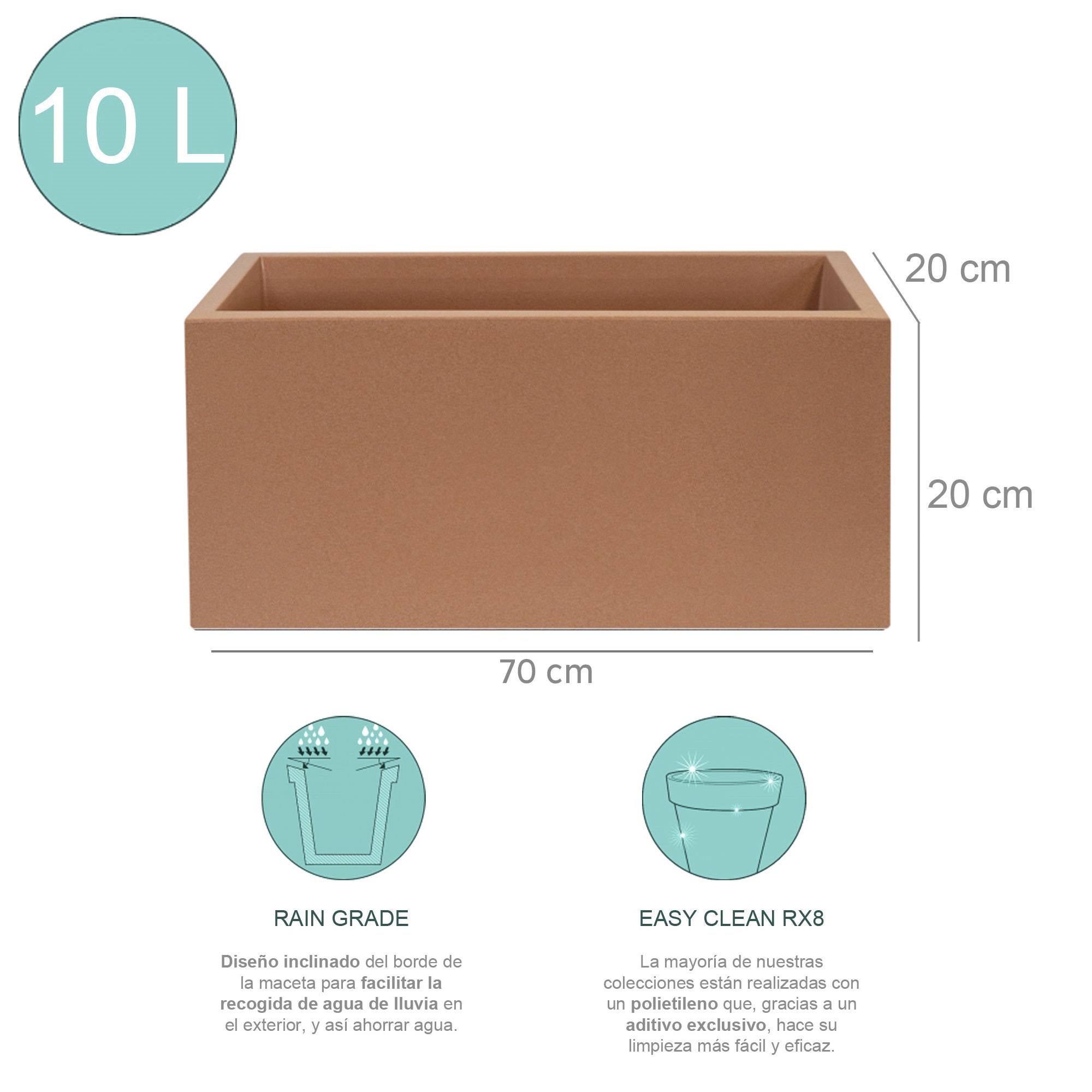Pot de fleurs en polyéthylène colur terre cuite 60x20x20 cm WellHome - 2