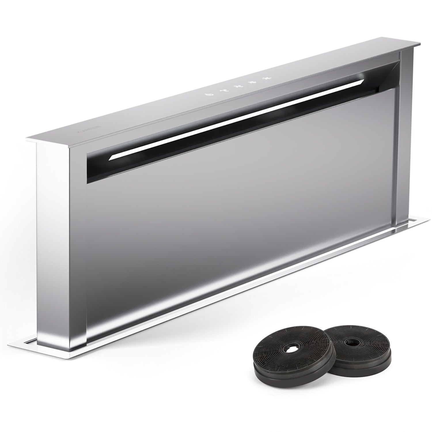 Klarstein Campana Extractora Royal Flush Eco 90 90 Cm 604 M³/H Cee A Incl. Filtros De Activo Plata Carbón , Leroy Merlin
