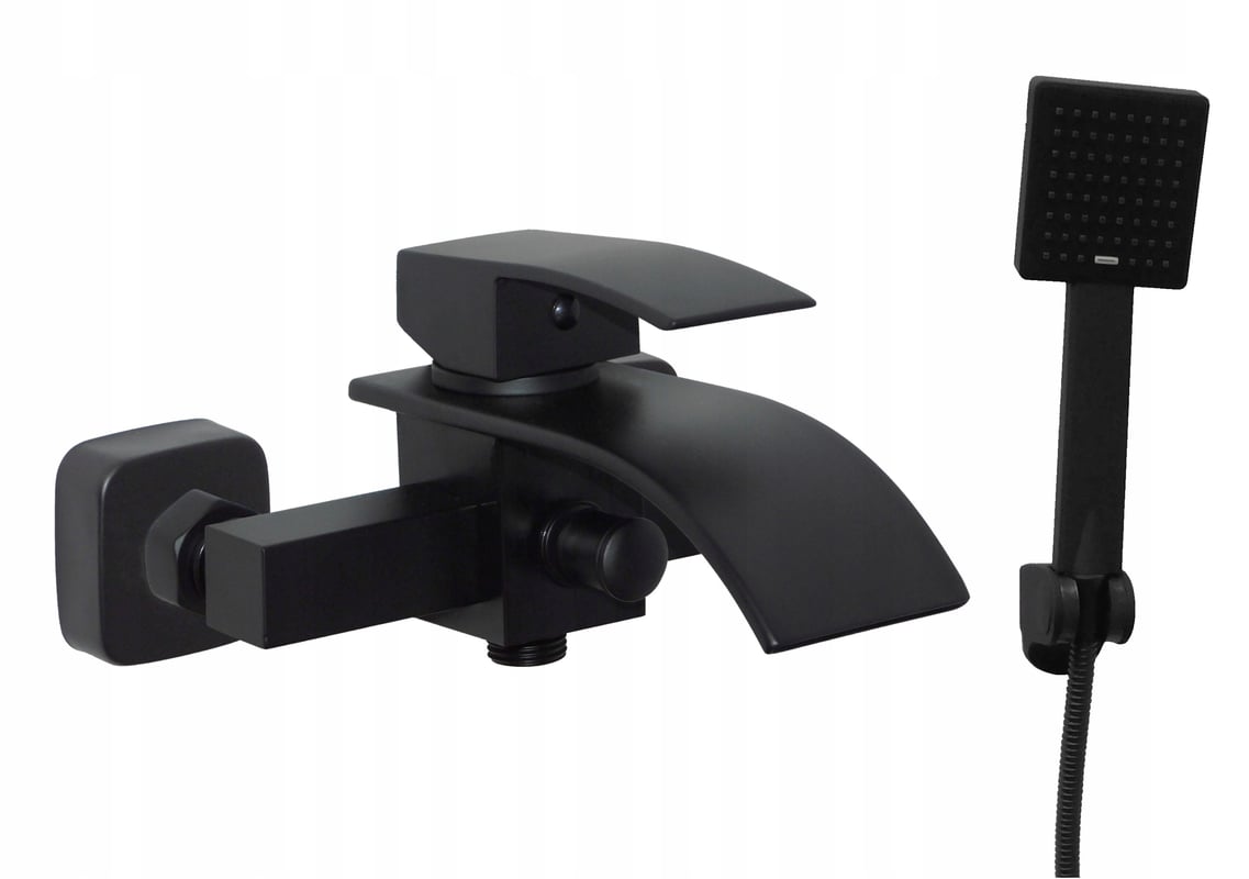 Bateria wannowa ścienna Estiva KASKADA Black czarna