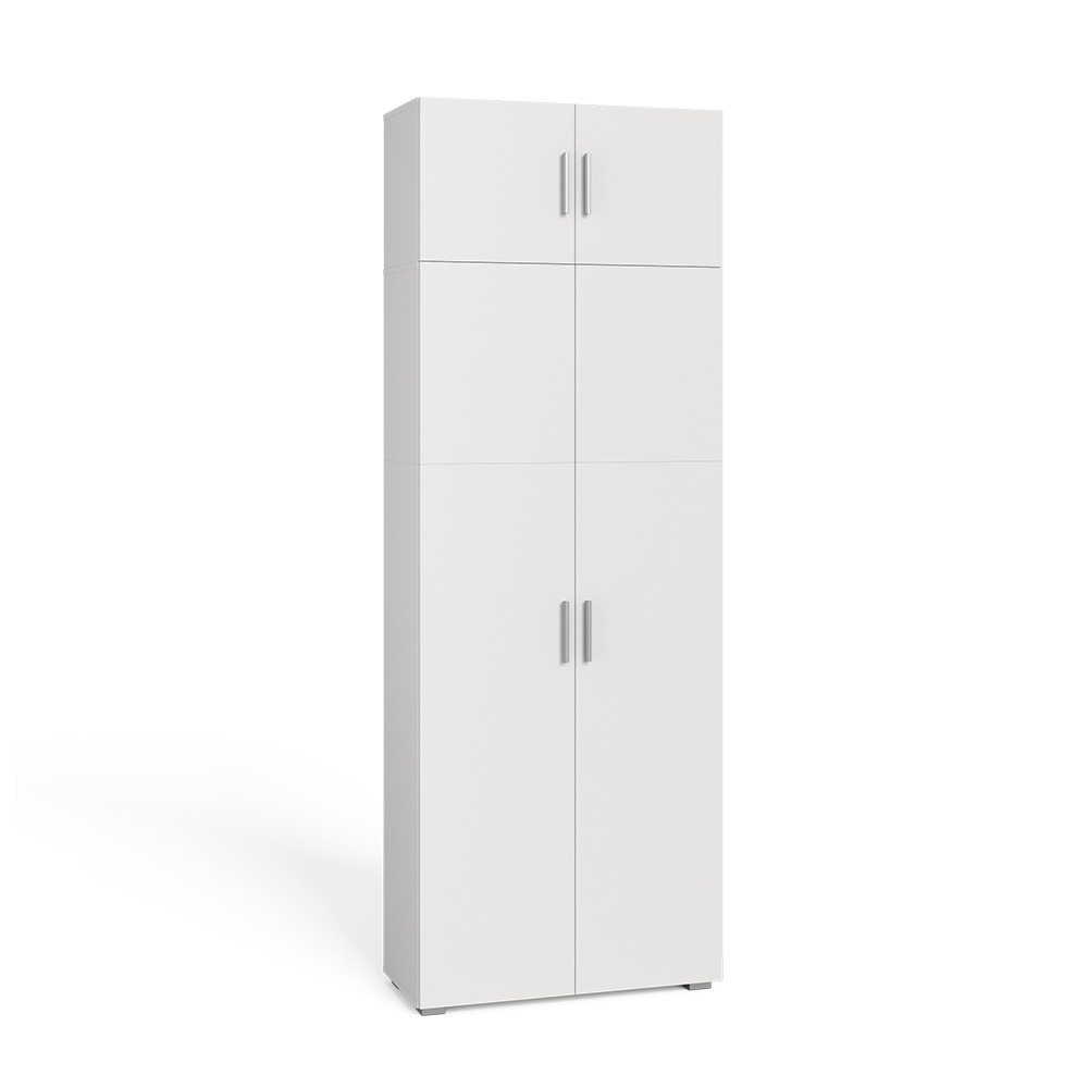 Vicco Półka na akta Frank, Biały, 80 x 182.4 cm z nadstawką na szafkę