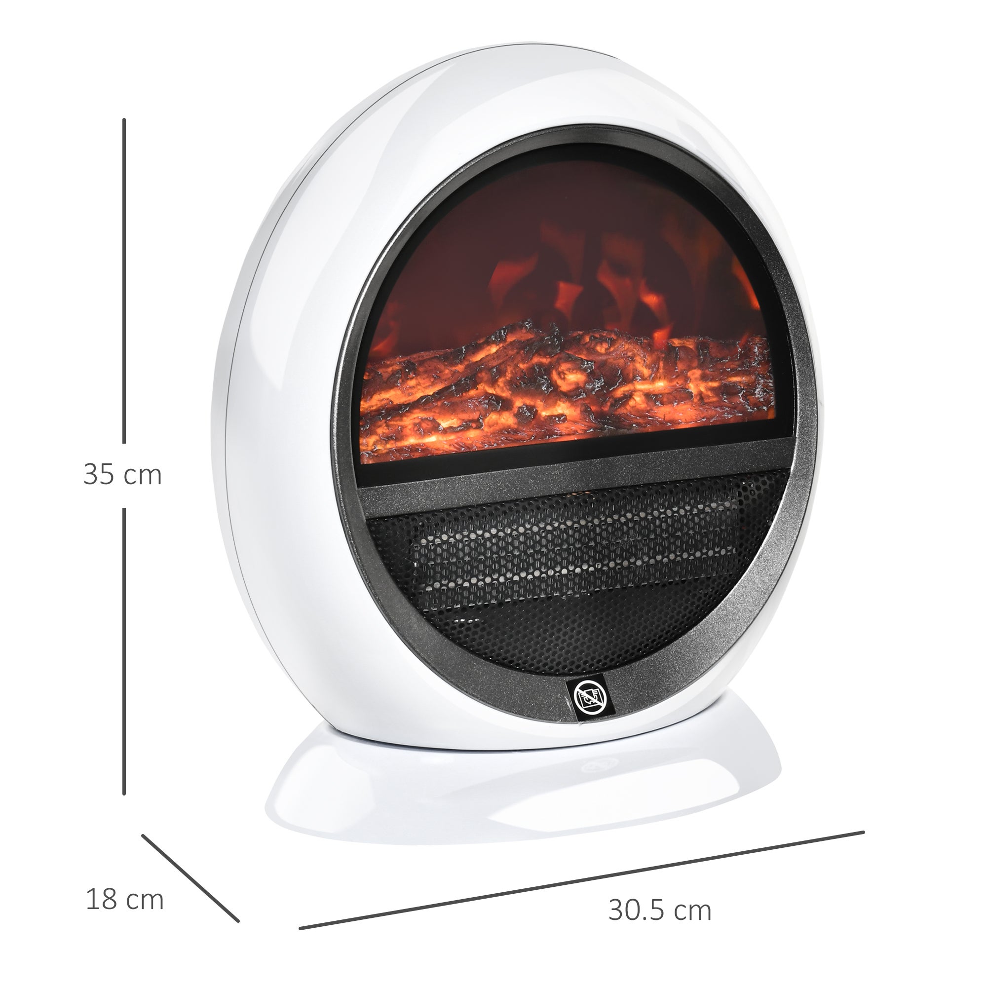 Cheminée électrique portable avec effet flamme - 1500 W - Blanc - 30 ...