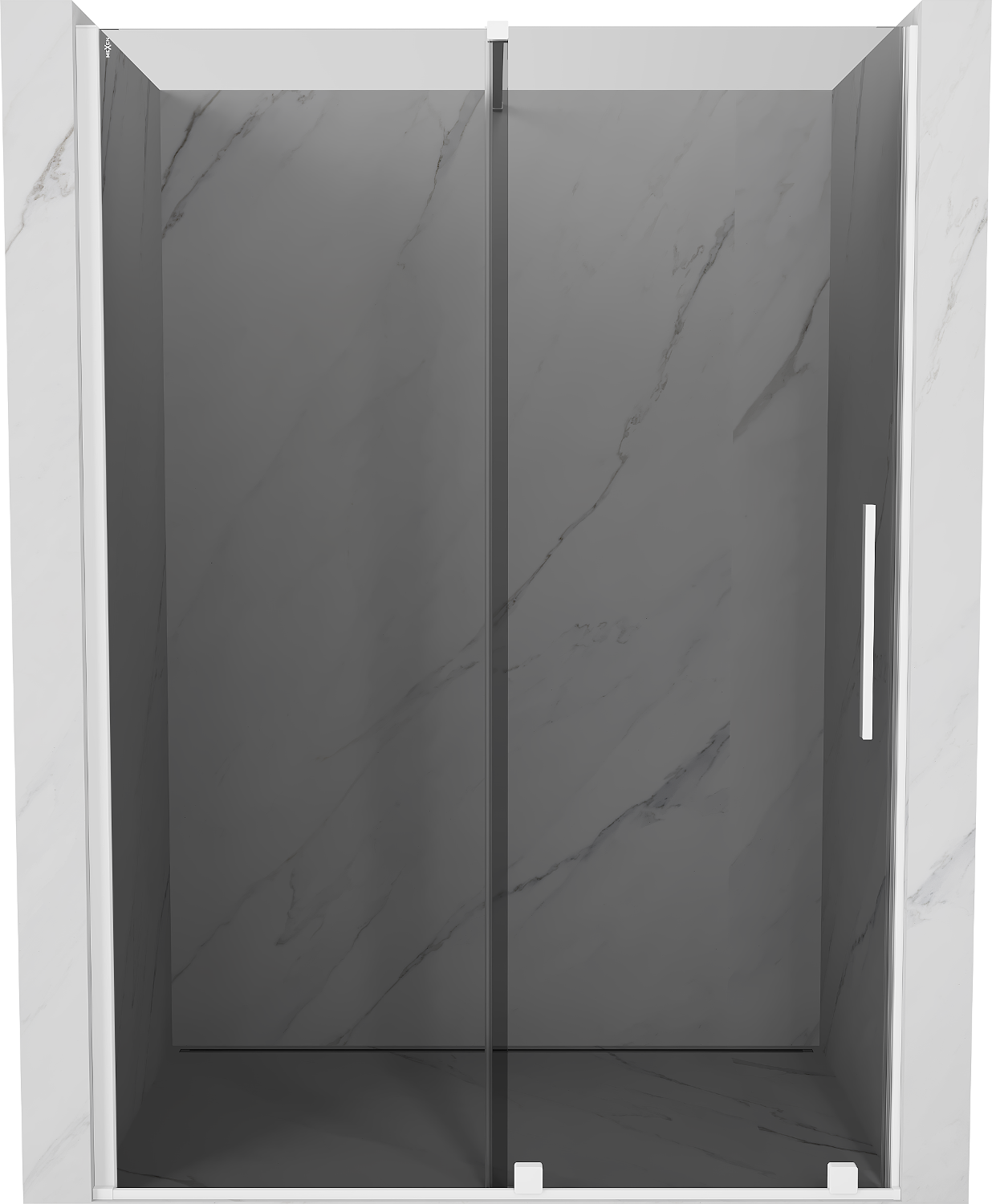 Mexen Velar drzwi prysznicowe rozsuwane 130 cm, grafit, białe - 871-130-000-41-20