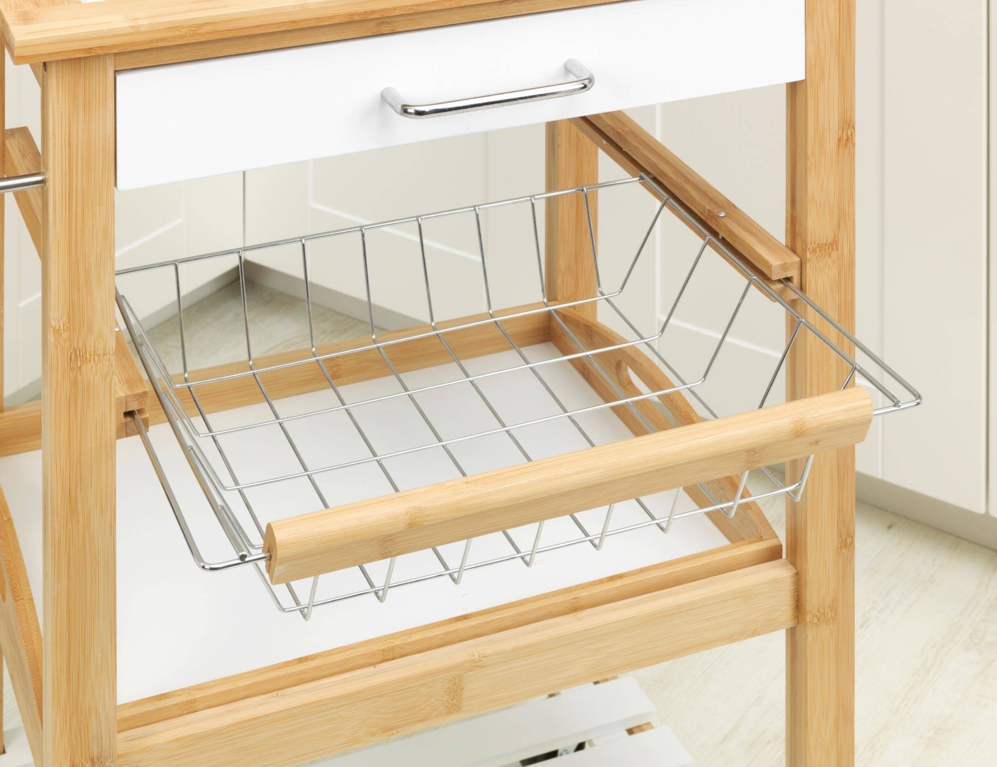 FINJA, bois de bambou + MDF, blanc, WENKO, WENKO - 4