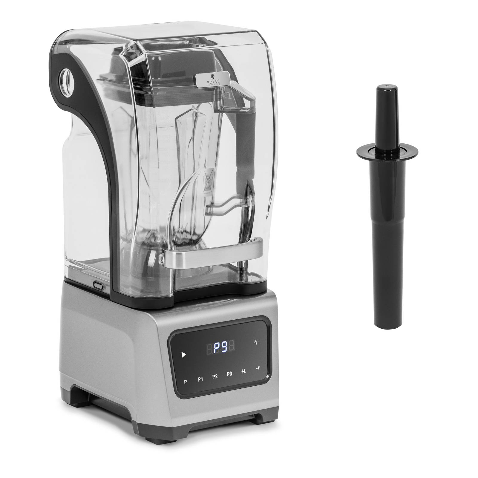 Royal Catering Mixeur avec capot anti-bruit numérique 1680 W Réservoir 2,5 l Fonction pulse 7575-24 500 tr/min Blender Smoothie Maker Mixeur haute performance Royal Catering Mixeur avec capot anti-bruit numérique 1680 W Réservoir 2,5 l Fonction pulse 7575-24 500 tr/min Blender Smoothie Maker Mixeur haute performance